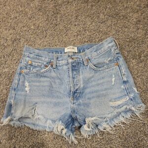 Agolde Women's Distressed Blue Denim Shorts